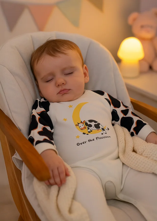 Lucy & Sam Offwhite Over The Moon Playsuit ( 0 to 24 Months)