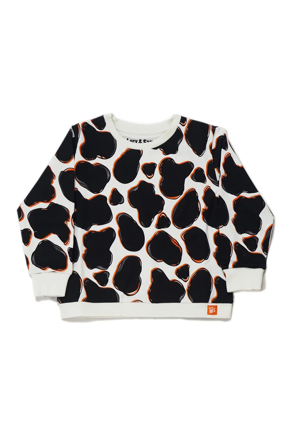 Lucy & Sam Black Cow Crew Sweat (9 Months to 6 Years) - 12 - 18 months Image 2