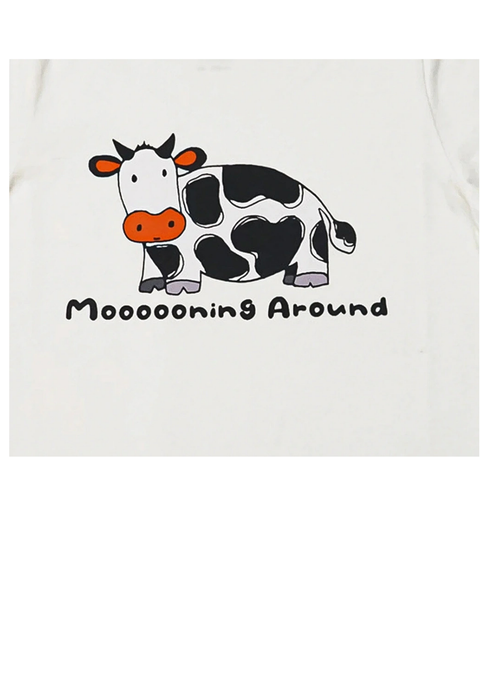 Lucy & Sam Cream Mooing Around Short Sleeve Tee (6 Months to 6 Years) - 6-9 months Image 3