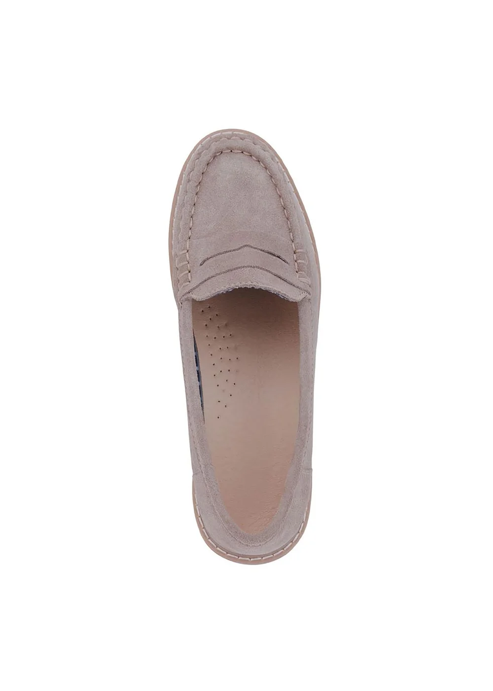 Cotton Traders Taupe Suede Loafers - Size 6 Image 2