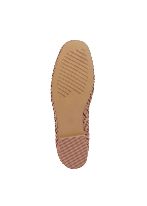 Cotton Traders Light Tan Grace Leather Woven Shoes - Size 5 Image 4