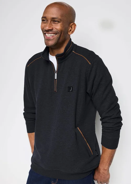 Cotton Traders Black Guinness Half Zip Top - 2XL Image 2