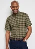 Cotton Traders Deep Fern Signature Short Sleeve Oxford Check Shirt - 5XL Image 4