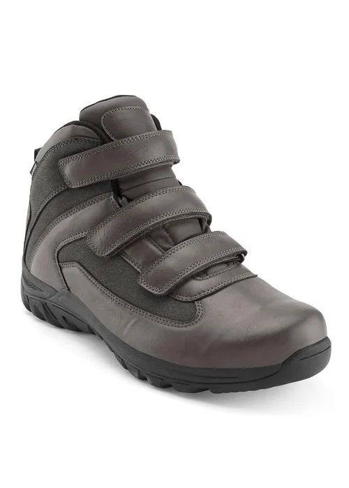 Cotton Traders Washed Charcoal Waterproof Adjustable Walking Boots - Size 5 Image 1