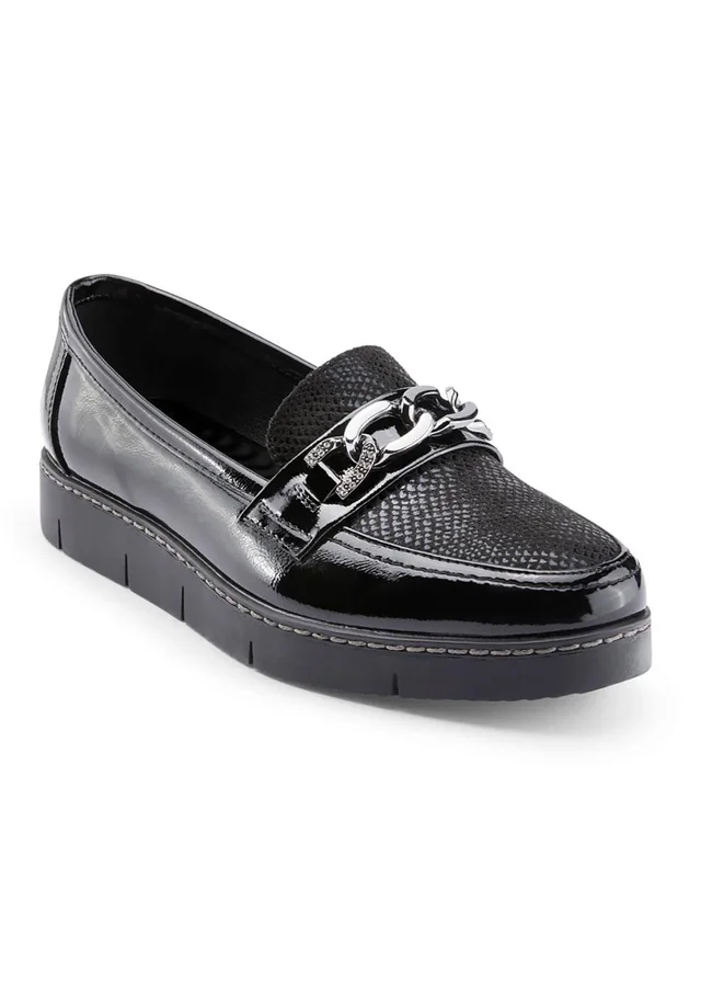 Cotton Traders Black Loafers