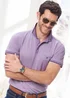 Cotton Traders Dusky Purple Textured Luxury Polo Shirt - 4XL Image 1