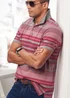 Cotton Traders Light Berry Variated Stripe Polo Shirt - 3XL Image 1