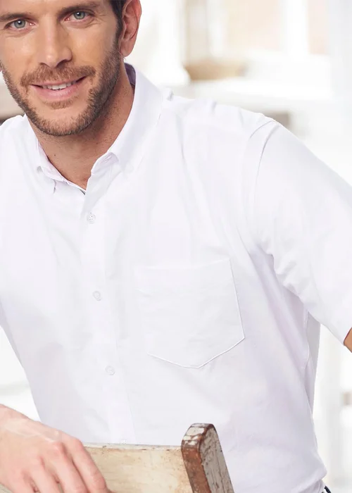 Cotton Traders White Iconic Short Sleeve Plain Oxford Shirt - 3XL Image 4