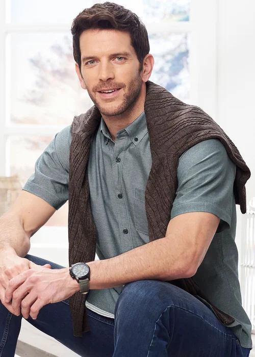 Cotton Traders Steel Green Iconic Short Sleeve Plain Oxford Shirt - 3XL Image 3