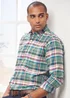 Cotton Traders Soft Green Long Sleeve Easy Iron Check Shirt - Medium Image 1