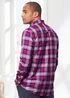 Cotton Traders Bright Plum Long Sleeve Easy Iron Check Shirt - Medium Image 3