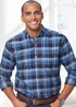 Cotton Traders Twilight Long Sleeve Easy Iron Check Shirt - Medium Image 1
