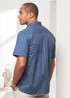 Cotton Traders Misty Blue Short Sleeve Casual Cotton Textured Shirt - 3XL Image 3