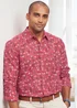 Cotton Traders Red Coral Long Sleeve Classic Soft Touch Print Shirt - 5XL Image 3