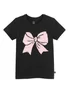 Cool Club Black Short Sleeve Printed Bow T-Shirt (2-7 yrs) - Age 6 Years Image 1