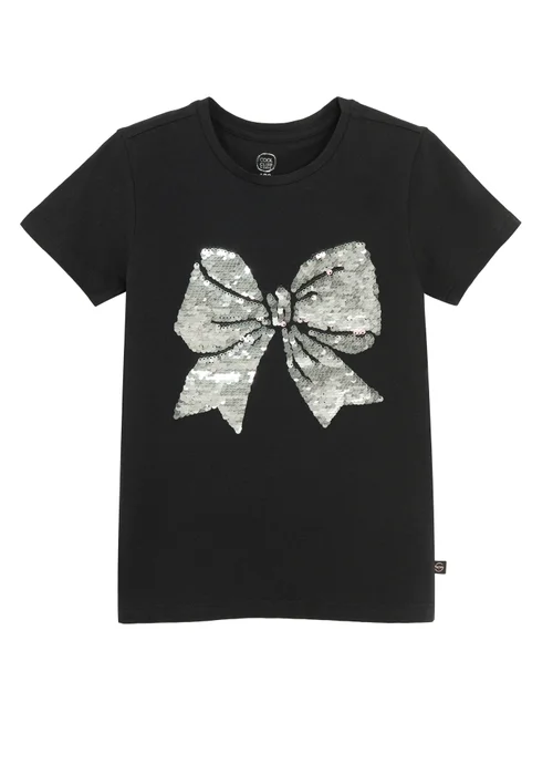 Cool Club Black Short Sleeve Printed Bow T-Shirt (2-7 yrs) - Age 6 Years Image 3