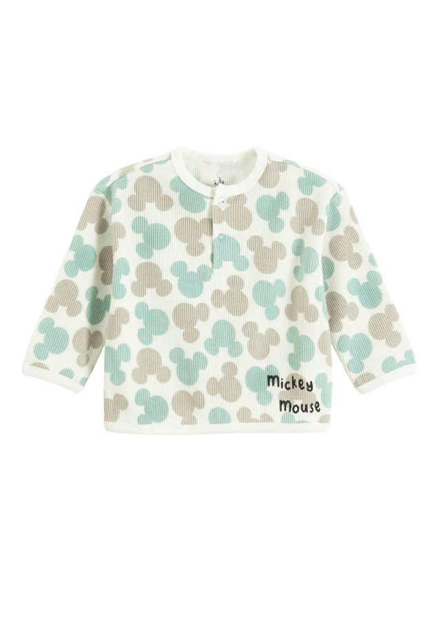 Cool Club White Mickey Mouse Print Long Sleeve Sweatshirt (3-24 mnths)