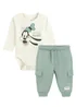 Cool Club Green Goofy Print 2-Piece Bodysuit and Jogger Outfit Set (2-24 mnths) - 9 - 12 Months Image 1