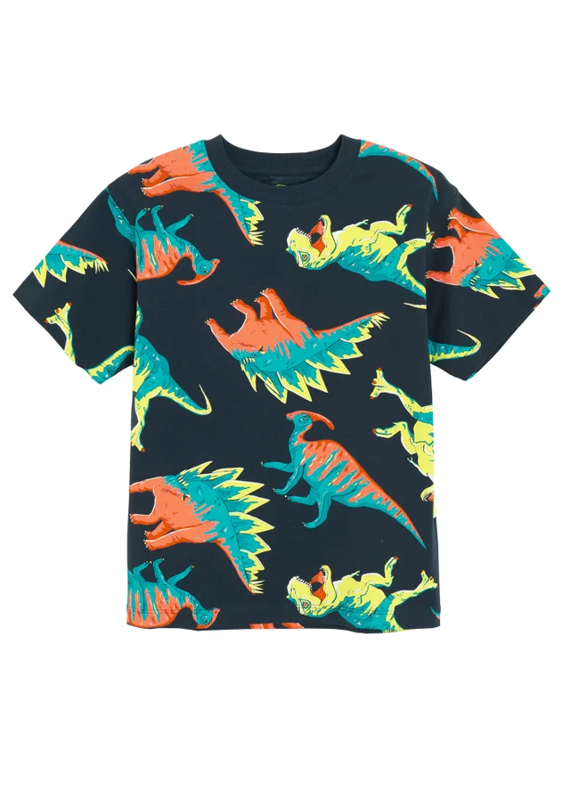 Cool Club Navy Dinosaur Printed Short Sleeve T-Shirt (2-7 yrs)