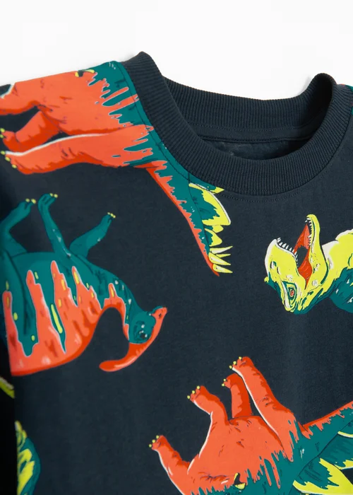 Cool Club Navy Dinosaur Printed Short Sleeve T-Shirt (2-7 yrs) - Age 4 Years Image 2
