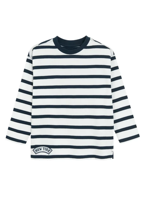 Cool Club Navy Long Sleeve Striped T-Shirt (2-7 yrs) - 4 Yrs Image 1