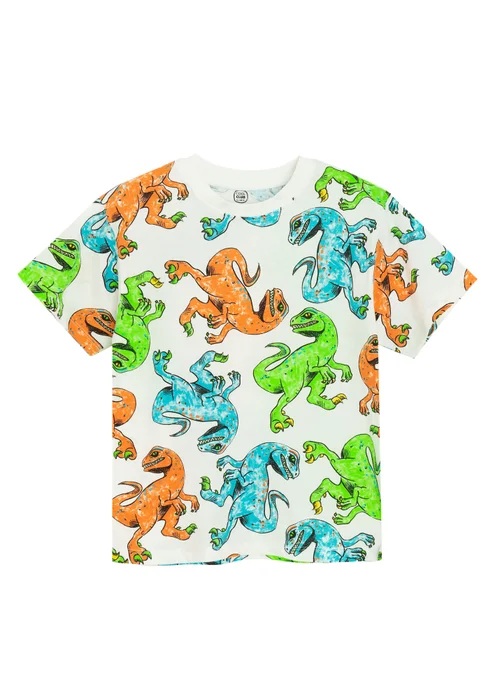 Cool Club White 2-Pack Short Sleeve Dinosaur Printed T-Shirts (3-7 yrs) - Age 4 Years Image 3