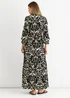 Gini London Black Ikat Print Tie Waist Maxi Dress - S/M Image 2