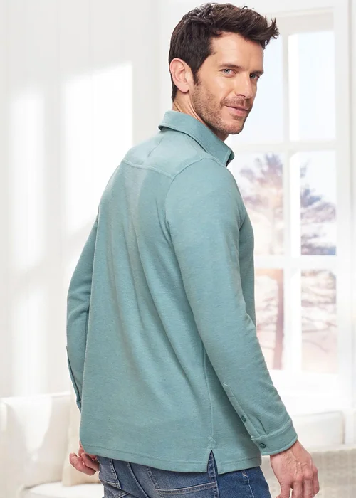 Cotton Traders Duck Egg Brushed Rib Top - 4XL Image 3