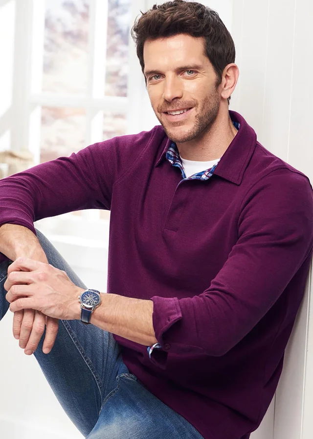 Cotton Traders Wine Brushed Rib Top