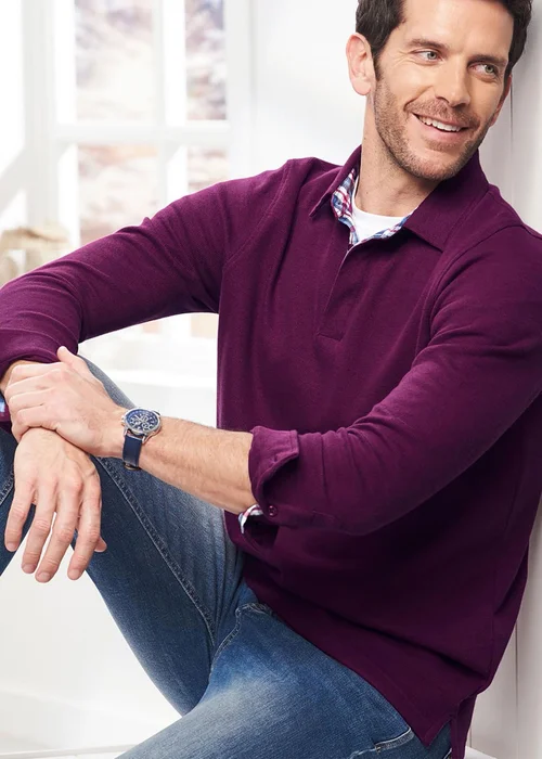 Cotton Traders Wine Brushed Rib Top - Extra Large Image 3