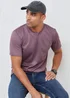 Cotton Traders Washed Plum Breathable Short Sleeve V Neck Top - Large Image 1