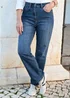 Cotton Traders Stonewash Relaxed Straight Leg Jeans - 12/L27 Image 1