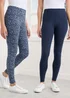 Cotton Traders Navy 2 Pack Of Leggings - 14 Image 1