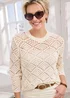 Cotton Traders Cream Pointelle Jumper - Size 20 Image 3
