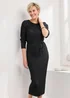 Cotton Traders Black Plisse Jersey Maxi Dress - 18 Image 4