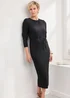 Cotton Traders Black Plisse Jersey Maxi Dress - 18 Image 3