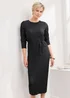 Cotton Traders Black Plisse Jersey Maxi Dress - 18 Image 1