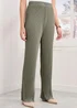 Cotton Traders Pistachio Plisse Jersey Wide Leg Trousers - 20/L29 Image 2