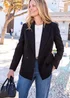 Cotton Traders Black Double Breasted Blazer - 10 Image 1