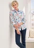 Cotton Traders Ivory Long Sleeve Printed Cotton Shirt - Size 22 Image 2