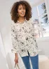 Cotton Traders Ivory Print Longline Blouse - Size 12 Image 2