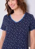 Cotton Traders Navy 2 Pack V-Neck Nightdressess - Size 10-12 Image 2