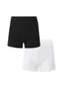 Cotton Traders Black 2 Pack Seam Free Ribbed Shorts - 14-16 Image 1