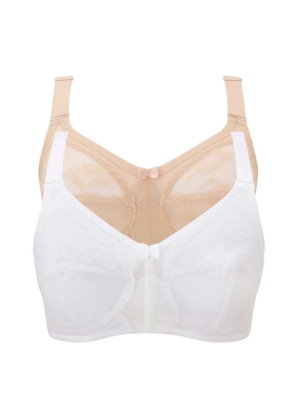 Cotton Traders Multi 2 Pack Dolly Full Cup Non-Wired Bras - 34DD Image 1