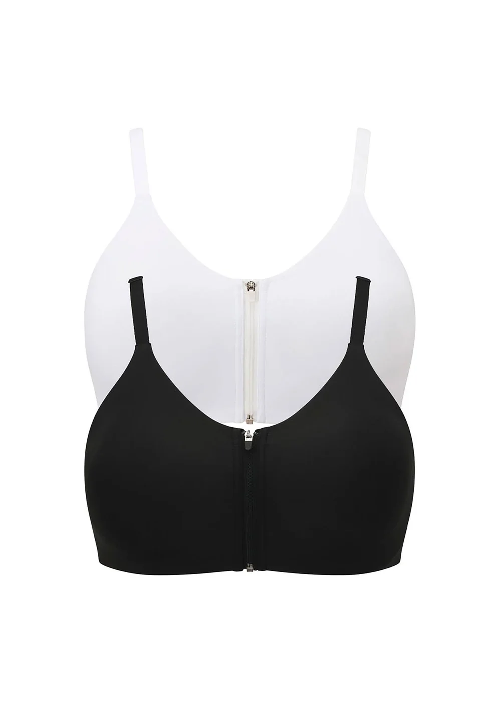 Cotton Traders Multi 2 Pack Abby Zip Front Comfort Bras - 38DD Image 1