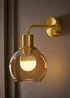 ValueLights Bellamy Gold Glass Globe Rechargeable Wall Light - One Size Image 1