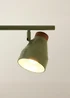 ValueLights Parker Green & Walnut 3 Way Ceiling Light - One Size Image 4