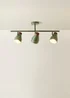 ValueLights Parker Green & Walnut 3 Way Ceiling Light - One Size Image 3