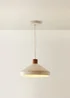 ValueLights Parker Cream and Walnut Pendant Ceiling Light - One Size Image 3