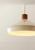 ValueLights Parker Cream and Walnut Pendant Ceiling Light - One Size Image 4